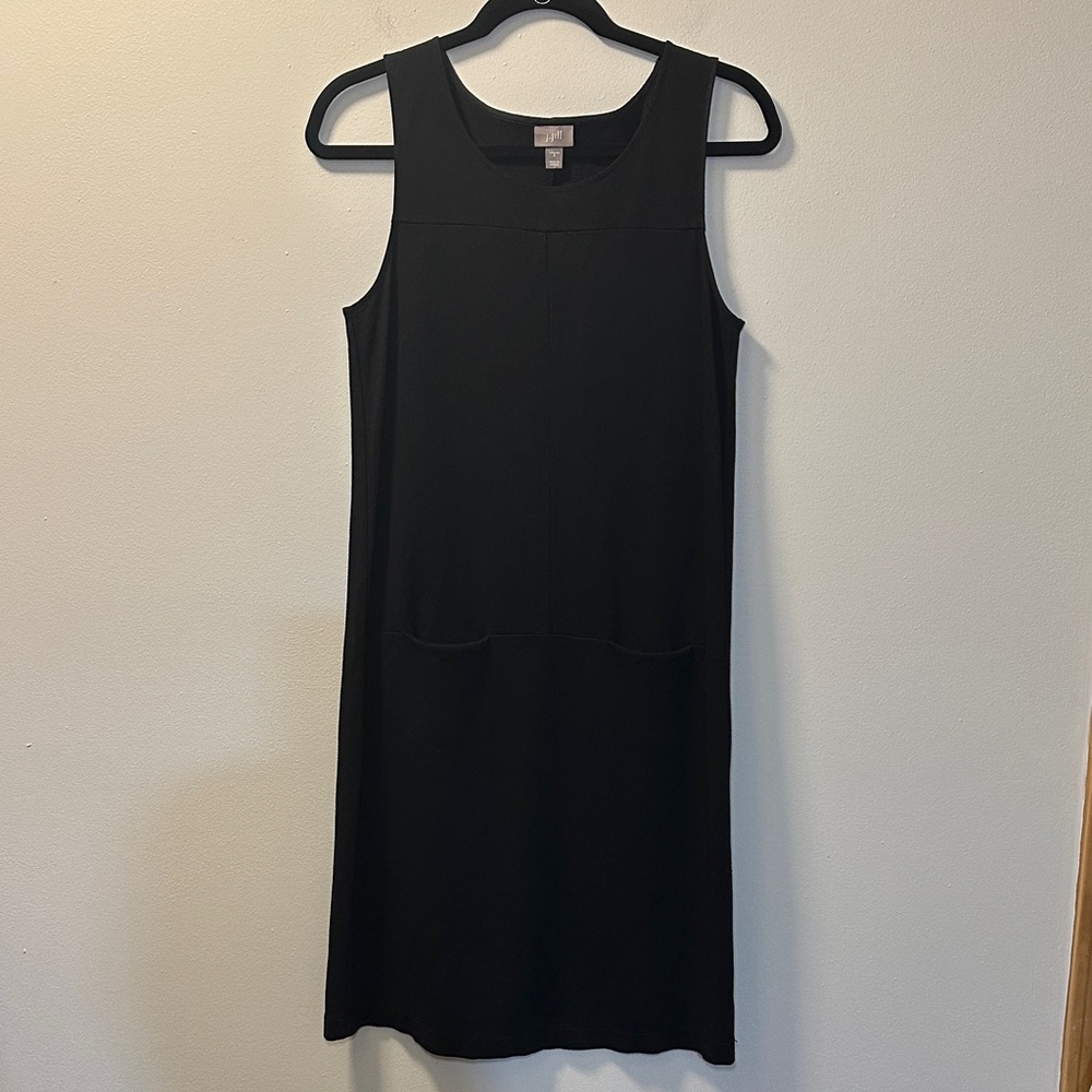 J. Jill Women’s Black Crew Neck Sleeveless Sheath Pocket Dress Sz S